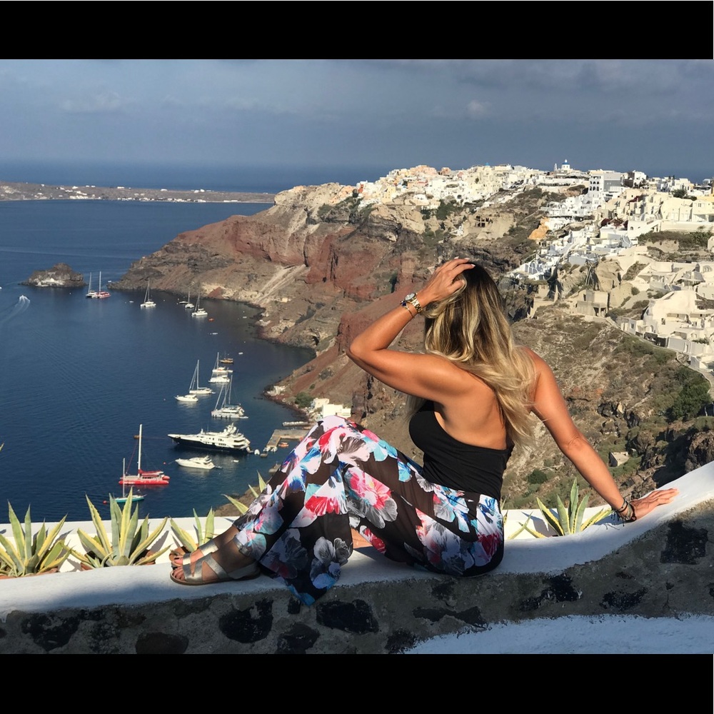 Bebe Floral and Black pants